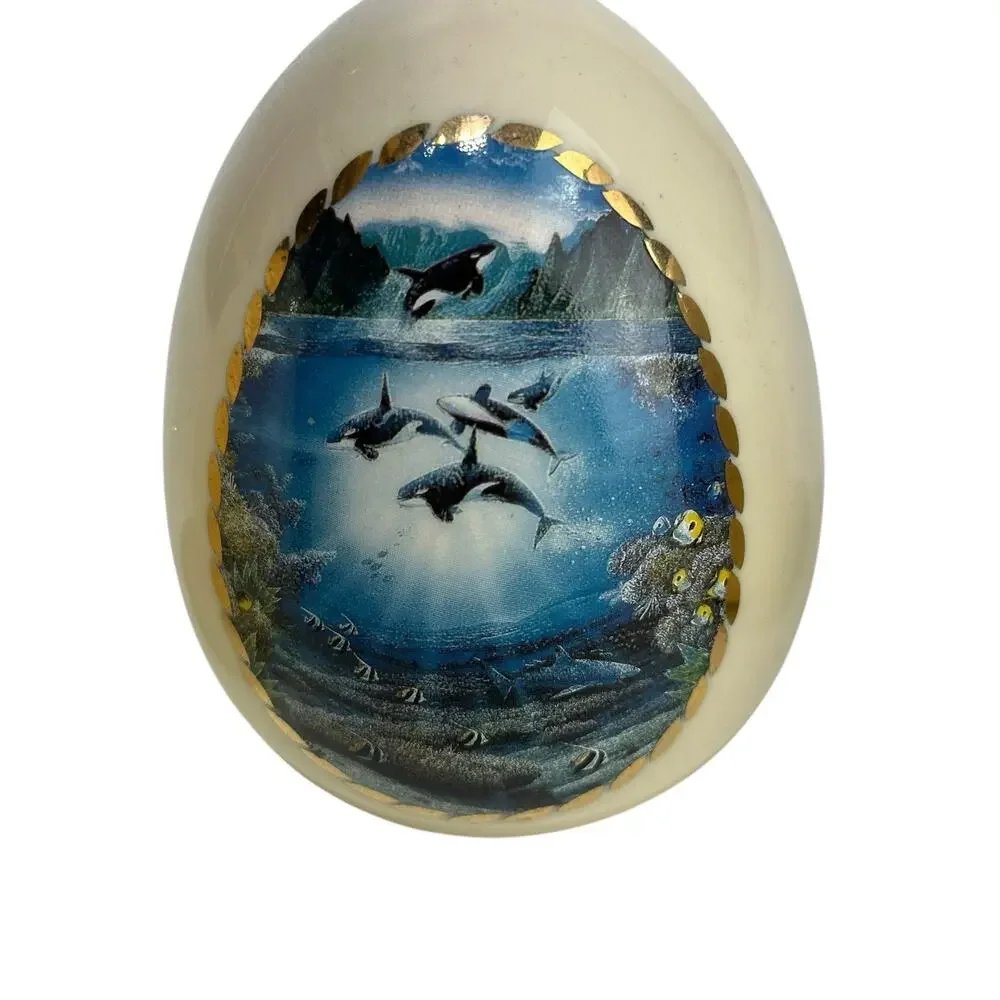 Set of 3 Robert Lyn Nelson Porcelain Eggs Splendors of the Sea Series